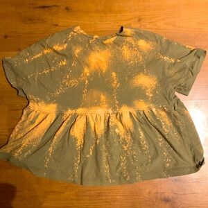 Acid washed cropped boho tee